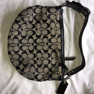Coach Black monogram C pattern Hobo bag